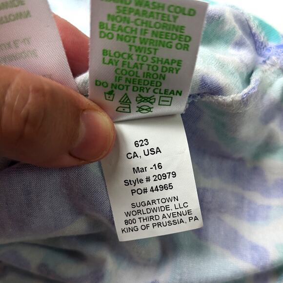 Lilly Pulitzer Top Women's Size Small Blue Swirly One Shoulder Neveah - Picture 7 of 7